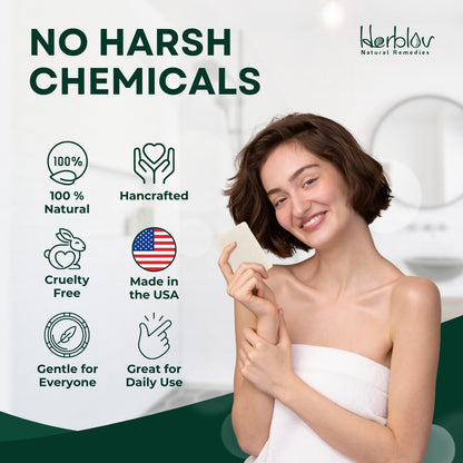 Herblov Tea Tree Soap – Natural Defense Tea Tree Oil Soap Bar for Face & Body – Acne Treatment, Skin Irritation Relief, Deeply Cleansing Hydrating Cleanser for Calm Fresh Skin