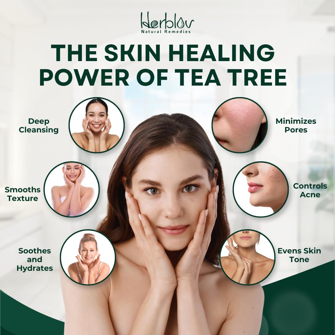 Herblov Tea Tree Soap – Natural Defense Tea Tree Oil Soap Bar for Face & Body – Acne Treatment, Skin Irritation Relief, Deeply Cleansing Hydrating Cleanser for Calm Fresh Skin - görsel 3