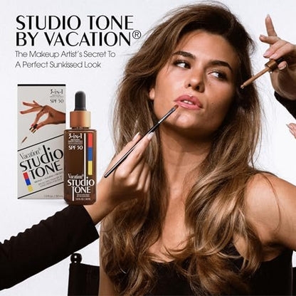 Vacation Studio Tone SPF 50 Sunscreen Bronzing Drops for Face - Sunkissed Skin Bronzer, Makeup-Friendly Tan Drops, Non-Comedogenic Broad Spectrum Sun Block, Vegan & Cruelty-Free, 1 Fl Oz Avelisse