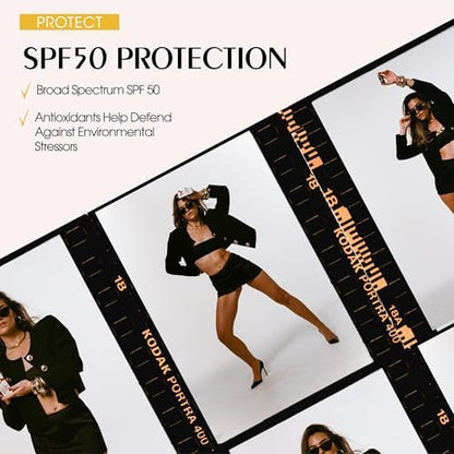 Vacation Studio Tone SPF 50 Sunscreen Bronzing Drops for Face - Sunkissed Skin Bronzer, Makeup-Friendly Tan Drops, Non-Comedogenic Broad Spectrum Sun Block, Vegan & Cruelty-Free, 1 Fl Oz Avelisse