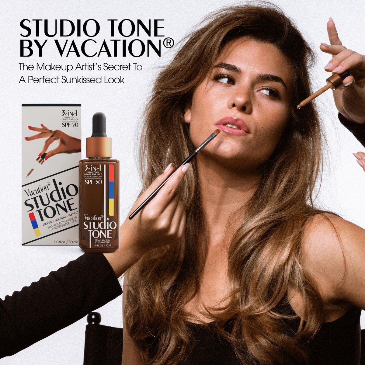 Vacation Studio Tone SPF 50 Sunscreen Bronzing Drops for Face - Sunkissed Skin Bronzer, Makeup-Friendly Tan Drops, Non-Comedogenic Broad Spectrum Sun Block, Vegan & Cruelty-Free, 1 Fl Oz Avelisse