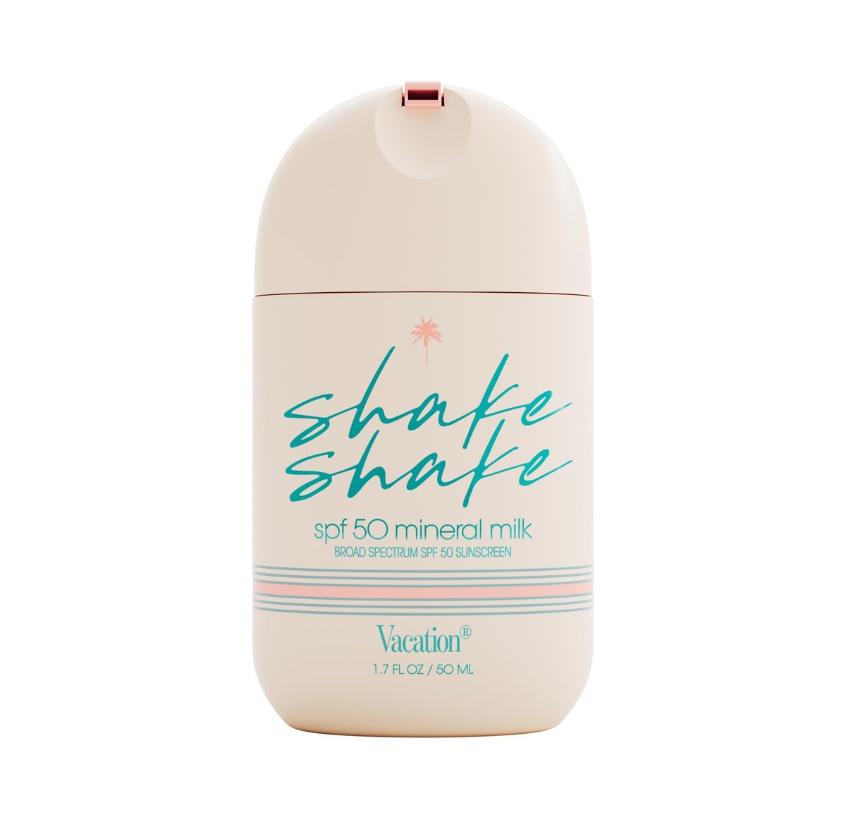 Vacation Shake Shake SPF 50 Mineral Milk Face Sunscreen - Non-Comedogenic, Streak-Free, Water-Resistant Broad Spectrum Sun Block, Non-Nano Zinc Formula, Vegan, Moisturizer with SPF, 1.7 Fl. Oz. Avelisse