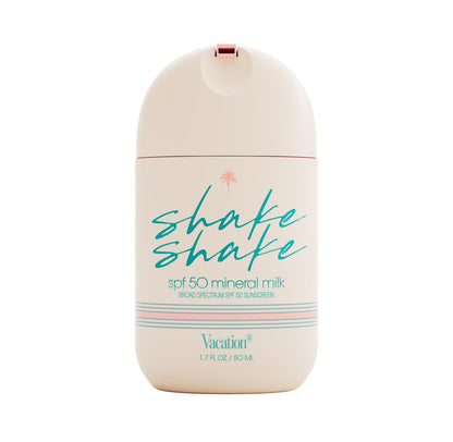 Vacation Shake Shake SPF 50 Mineral Milk Face Sunscreen - Non-Comedogenic, Streak-Free, Water-Resistant Broad Spectrum Sun Block, Non-Nano Zinc Formula, Vegan, Moisturizer with SPF, 1.7 Fl. Oz. Avelisse