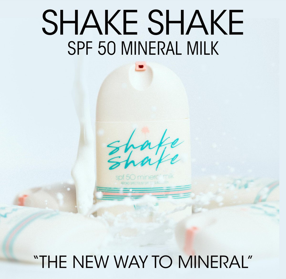 Vacation Shake Shake SPF 50 Mineral Milk Face Sunscreen - Non-Comedogenic, Streak-Free, Water-Resistant Broad Spectrum Sun Block, Non-Nano Zinc Formula, Vegan, Moisturizer with SPF, 1.7 Fl. Oz. Avelisse