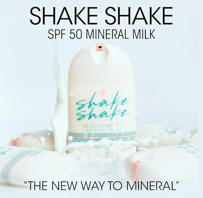 Vacation Shake Shake SPF 50 Mineral Milk Face Sunscreen - Non-Comedogenic, Streak-Free, Water-Resistant Broad Spectrum Sun Block, Non-Nano Zinc Formula, Vegan, Moisturizer with SPF, 1.7 Fl. Oz. Avelisse