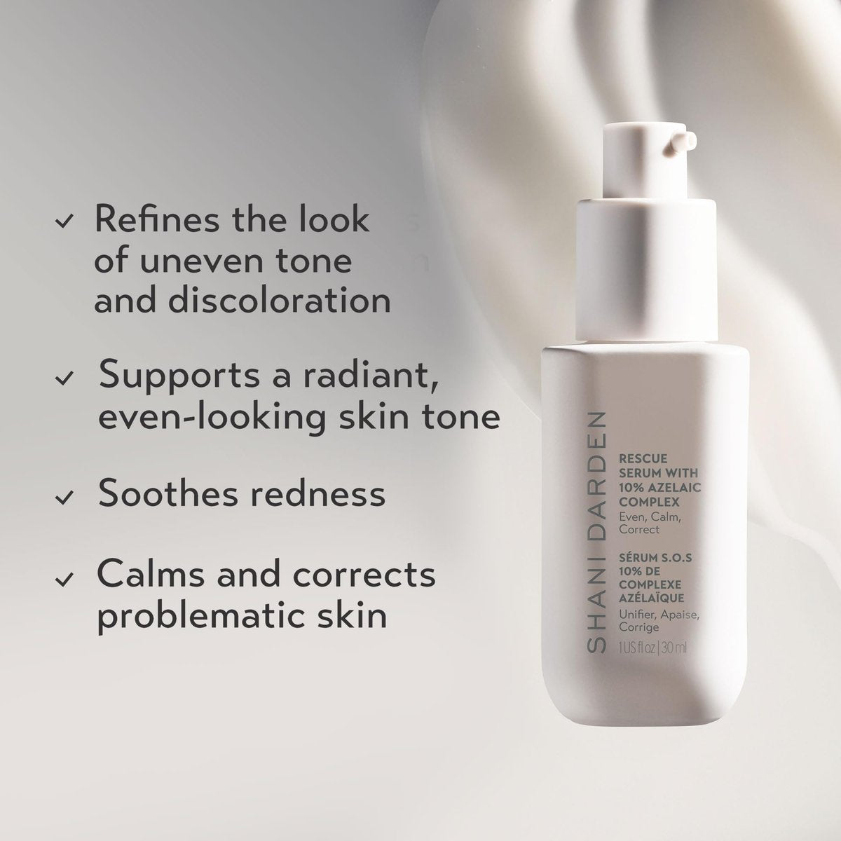 Shani Darden Rescue Serum with 10% Azelaic Complex – Lightweight Hydrating Azelaic Acid Serum for Redness & Acne, Vegan, 1 fl oz Avelisse