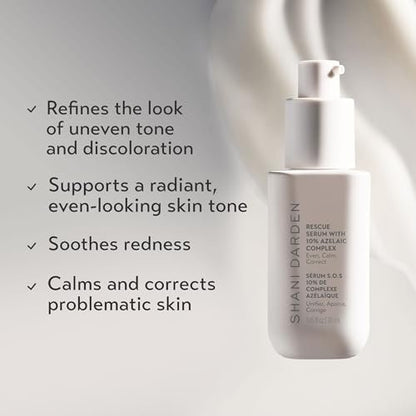 Shani Darden Rescue Serum with 10% Azelaic Complex – Lightweight Hydrating Azelaic Acid Serum for Redness & Acne, Vegan, 1 fl oz Avelisse
