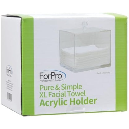 ForPro Pure & Simple XL Facial Towel Acrylic Holder – Clear Dispenser for 50 Disposable Dry Wipes Avelisse