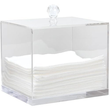 ForPro Pure & Simple XL Facial Towel Acrylic Holder – Clear Dispenser for 50 Disposable Dry Wipes Avelisse