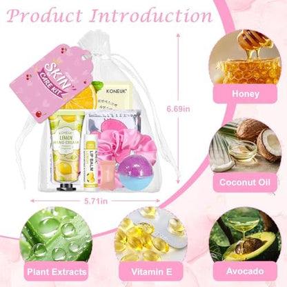 KONEUK 120 PCS Spa Party Supplies for Women - Luxury Skincare Favors Set with Face Masks, Hand Cream, Lip Balm, Under Eye Patches, Lip Mask & Foot Bath Bombs for Birthday Sleepover Avelisse