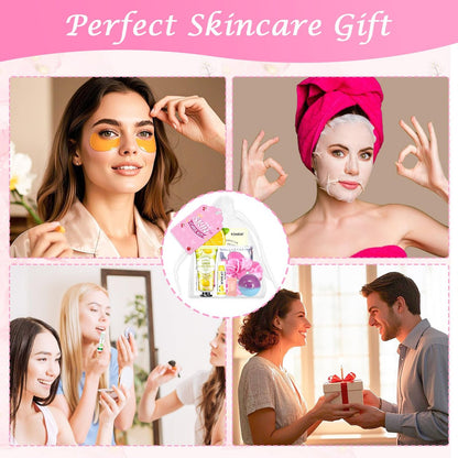 KONEUK 120 PCS Spa Party Supplies for Women - Luxury Skincare Favors Set with Face Masks, Hand Cream, Lip Balm, Under Eye Patches, Lip Mask & Foot Bath Bombs for Birthday Sleepover Avelisse