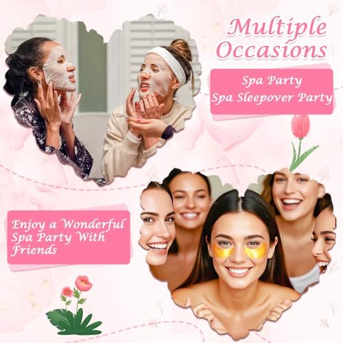 KONEUK 120 PCS Spa Party Supplies for Women - Luxury Skincare Favors Set with Face Masks, Hand Cream, Lip Balm, Under Eye Patches, Lip Mask & Foot Bath Bombs for Birthday Sleepover Avelisse