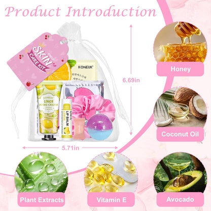 KONEUK 120 PCS Spa Party Supplies for Women - Luxury Skincare Favors Set with Face Masks, Hand Cream, Lip Balm, Under Eye Patches, Lip Mask & Foot Bath Bombs for Birthday Sleepover Avelisse