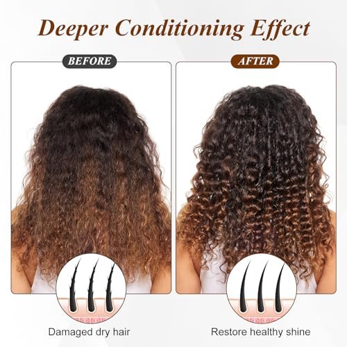 Heated Cap for Deep Conditioning: Upgraded Extra Large 10-Level Fast Heating 3 Time Settings Hair Steamer Cap for Natural Black Hair - Deep Black Avelisse