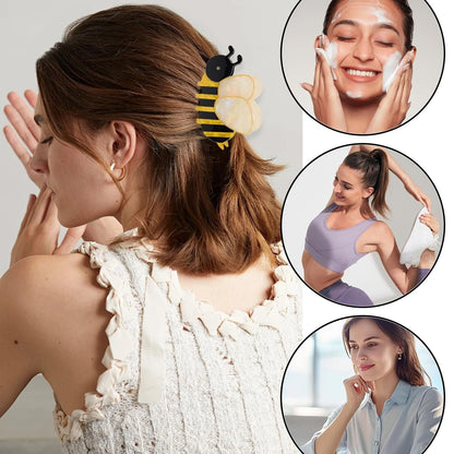 2 PCS Honeybee Hair Claw Clip - Cute Acetate Bee Hair Clip for Women Girls, Anti-slip Hairpin for Thick Hair, Fashion Animal Hairstyle Decoration (2 Sizes, Yellow)