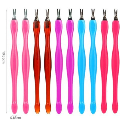 Professional Cuticle Pusher Set - 10-Piece Dual-Ended Nail Scraper & Dead Skin Remover for Fingernails & Toenails | Colorful Cuticle Tools for Home & Salon Use