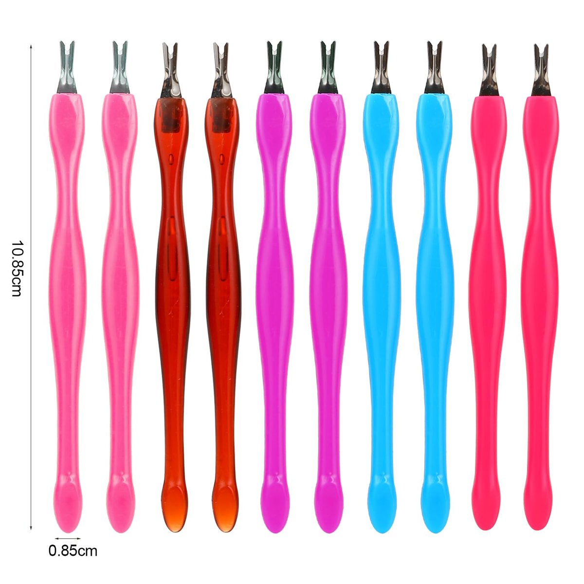 Professional Cuticle Pusher Set - 10-Piece Dual-Ended Nail Scraper & Dead Skin Remover for Fingernails & Toenails | Colorful Cuticle Tools for Home & Salon Use - görsel 3