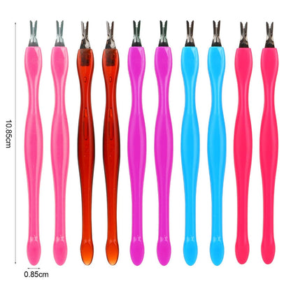 Professional Cuticle Pusher Set - 10-Piece Dual-Ended Nail Scraper & Dead Skin Remover for Fingernails & Toenails | Colorful Cuticle Tools for Home & Salon Use