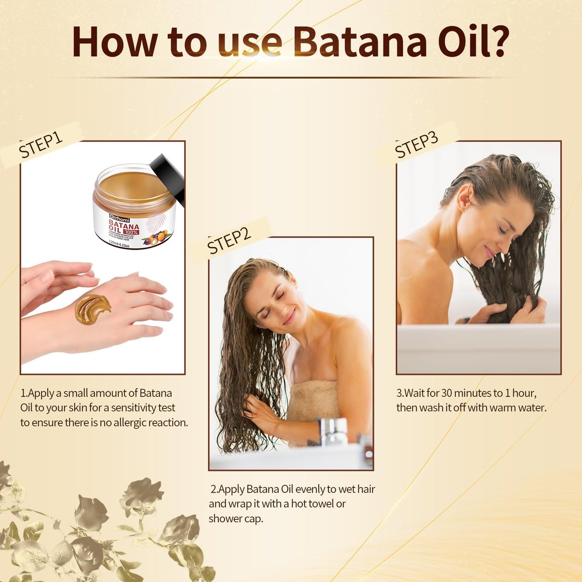 Orrhomi 100% Pure & Organic Batana Oil for Hair Growth, Cold Pressed Unrefined, 4.23 Fl Oz - görsel 11