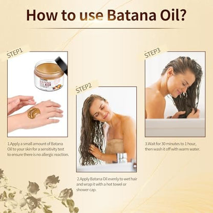 Orrhomi 100% Pure & Organic Batana Oil for Hair Growth, Cold Pressed Unrefined, 4.23 Fl Oz