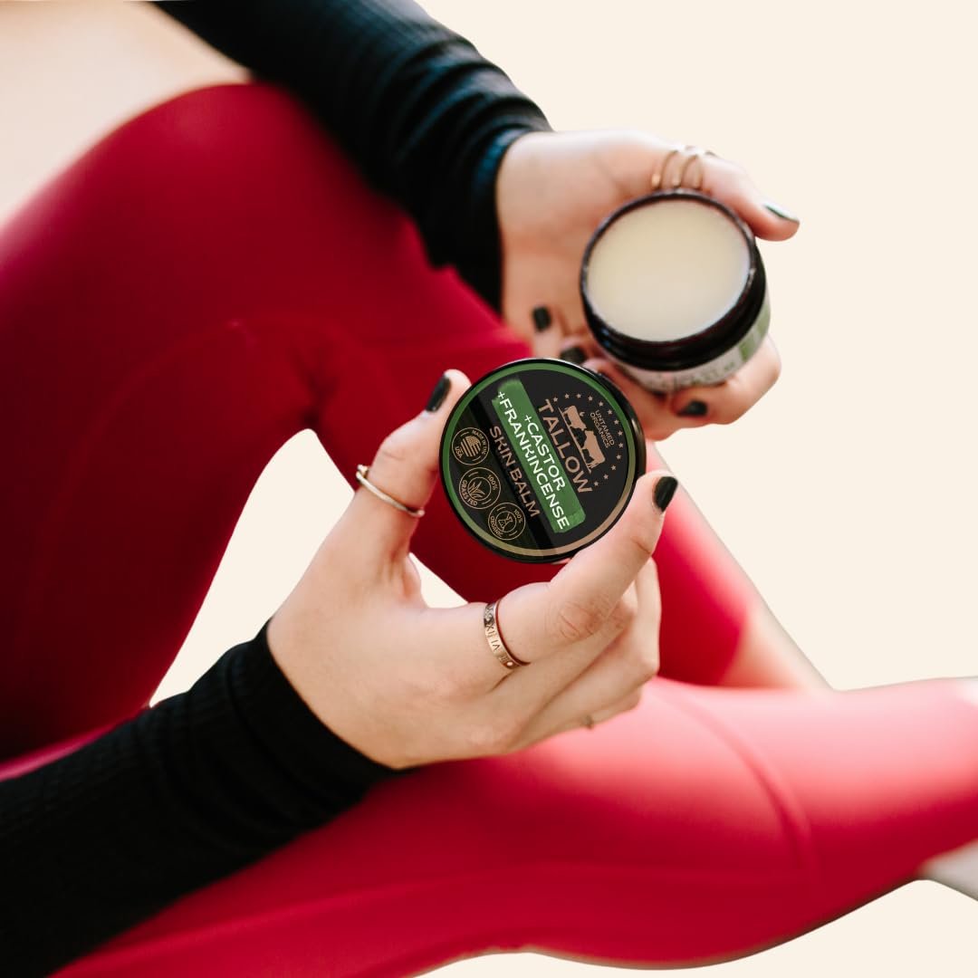 Untamed Organics Handmade Tallow, Castor Oil, and Frankincense Oil Skin Balm - 100% Grass-Fed Tallow for Skin Care - Face & Body Moisturizer for Sensitive Skin, Eczema All-Purpose Balm - 2 FL. oz. - görsel 13