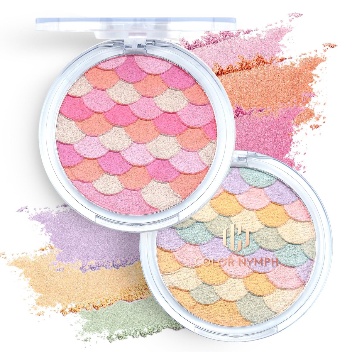 Color Nymph Powder Blush & Highlighter Makeup Set | Multi-Purpose Highlighter Palette | Highly Pigmented Soft Shimmer Face Blush Powder Palette | Vegan & Cruelty-Free, Mermaid Makeup Design Avelisse