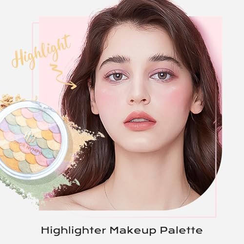 Color Nymph Powder Blush & Highlighter Makeup Set | Multi-Purpose Highlighter Palette | Highly Pigmented Soft Shimmer Face Blush Powder Palette | Vegan & Cruelty-Free, Mermaid Makeup Design Avelisse