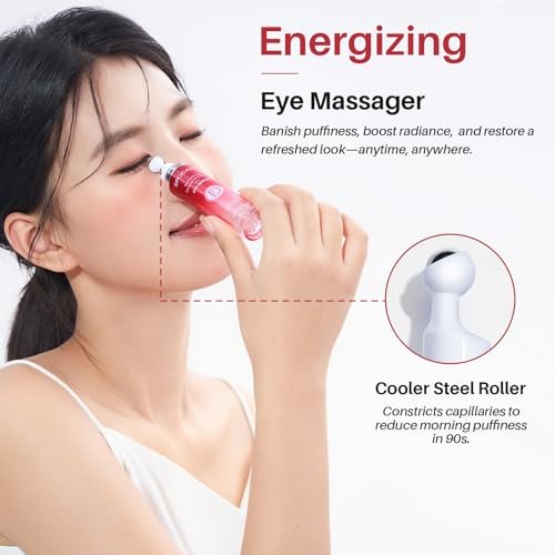 SPODARE Caffeine & Retinol Eye Serum with 360° Massage Ball - Dark Circles, Puffiness & Wrinkles Treatment Avelisse