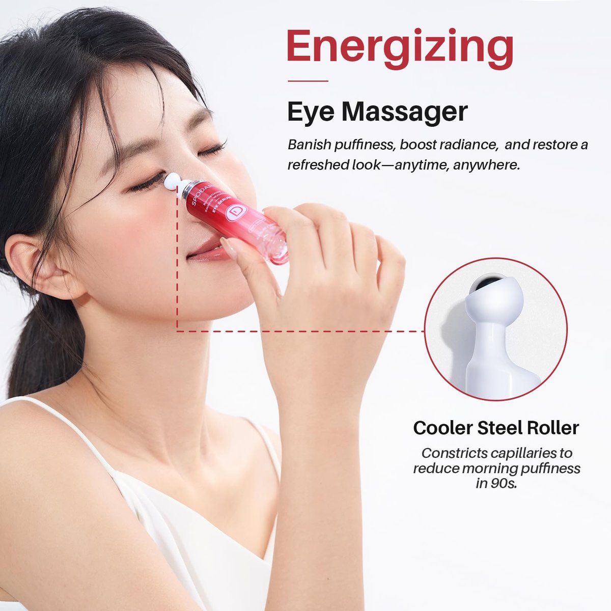 SPODARE Caffeine & Retinol Eye Serum with 360° Massage Ball - Dark Circles, Puffiness & Wrinkles Treatment Avelisse