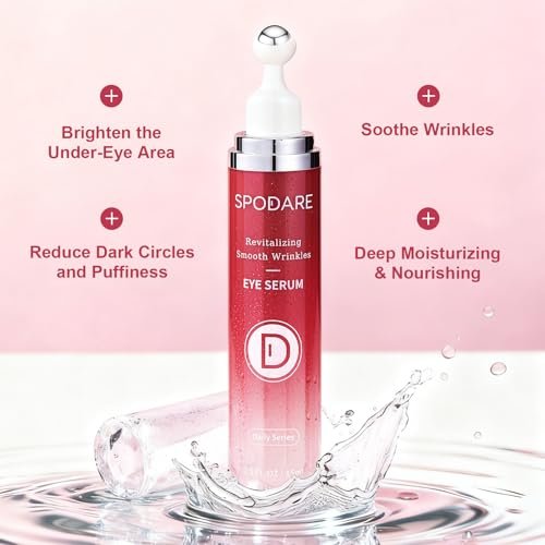 SPODARE Caffeine & Retinol Eye Serum with 360° Massage Ball - Dark Circles, Puffiness & Wrinkles Treatment Avelisse