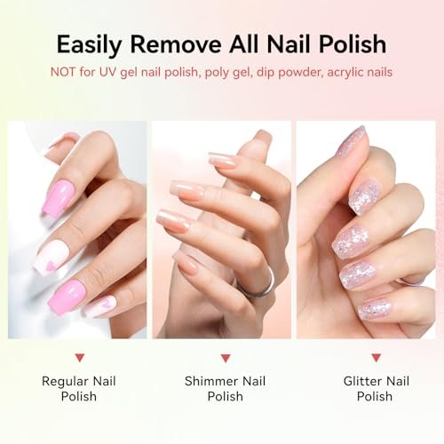 Nailshion Nail Polish Remover Pads, 140 Pcs Travel Fingernail Polishes Wipes in 4 Boxes, Non-Acetone | 3-5s Quick Removal | VE Moisturizing, Lint-free Handy Wipes to Clean Polish, Watermelon Scent - görsel 14