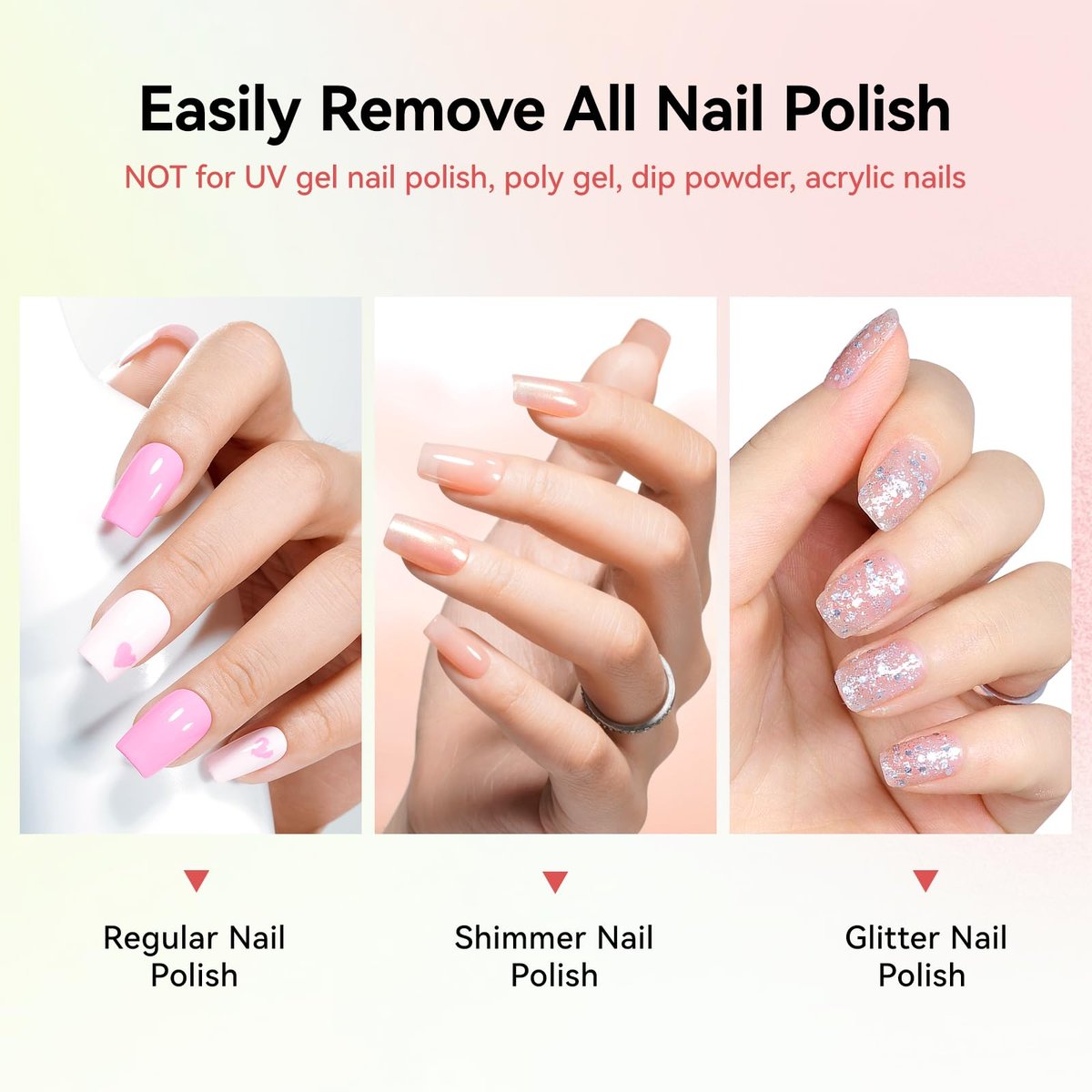 Nailshion Nail Polish Remover Pads, 140 Pcs Travel Fingernail Polishes Wipes in 4 Boxes, Non-Acetone | 3-5s Quick Removal | VE Moisturizing, Lint-free Handy Wipes to Clean Polish, Watermelon Scent - görsel 13