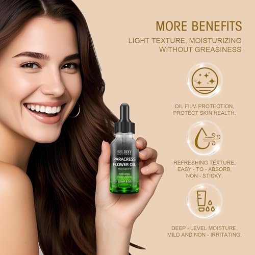 SKSOYT Organic Paracress Facial Oil - Nourishing & Hydrating Face Oil with Helichrysum, Helps Improve Fine Lines & Firmness for Radiant Glow, 1 Fl Oz - görsel 8