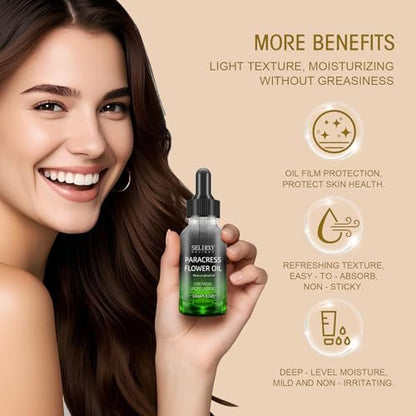 SKSOYT Organic Paracress Facial Oil - Nourishing & Hydrating Face Oil with Helichrysum, Helps Improve Fine Lines & Firmness for Radiant Glow, 1 Fl Oz