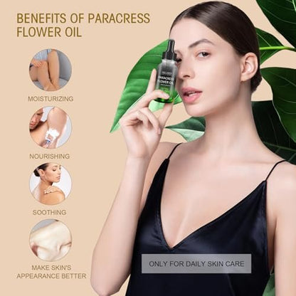 SKSOYT Organic Paracress Facial Oil - Nourishing & Hydrating Face Oil with Helichrysum, Helps Improve Fine Lines & Firmness for Radiant Glow, 1 Fl Oz