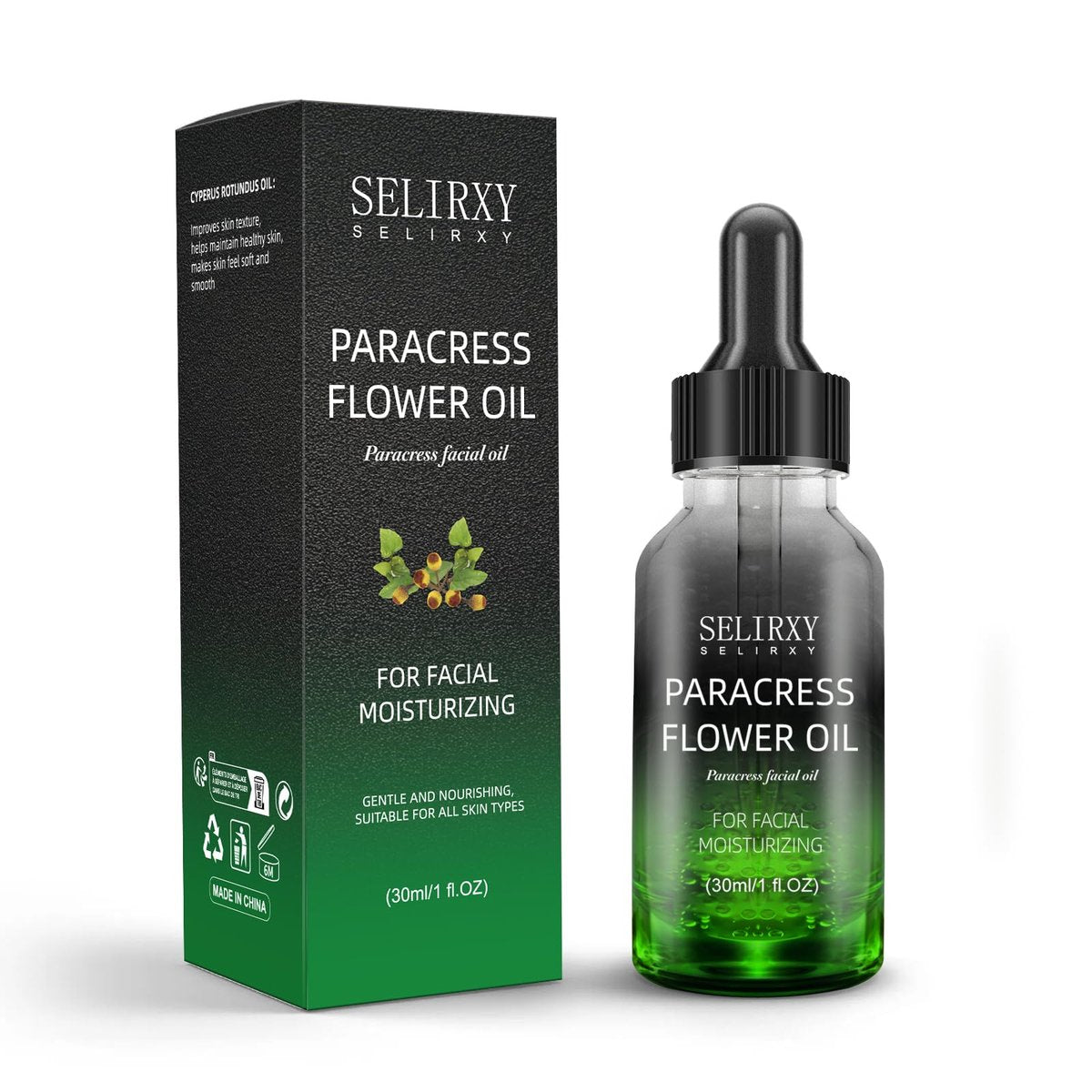 SKSOYT Organic Paracress Facial Oil - Nourishing & Hydrating Face Oil with Helichrysum, Helps Improve Fine Lines & Firmness for Radiant Glow, 1 Fl Oz - görsel 1