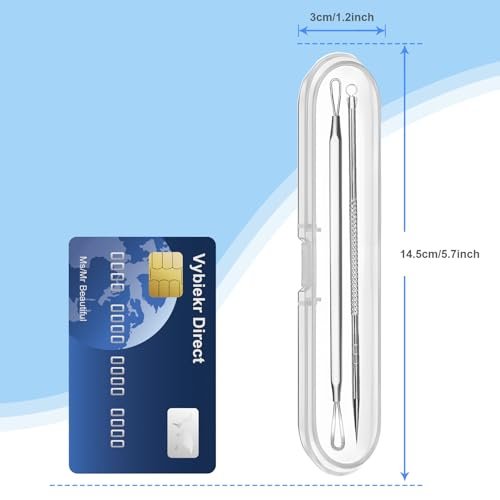 Vybiekr Stainless Steel Blackhead Remover – Surgical Grade Pimple Extractor for Face, Nose & T-Zone (2-Piece Kit) - görsel 8