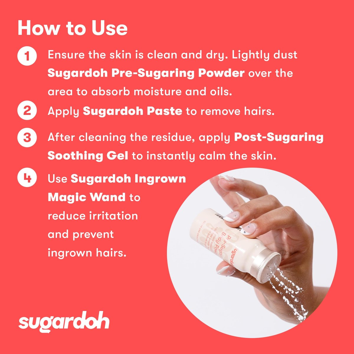Sugardoh Pre-Wax Body Powder - Plant-Based & Talc-Free, Handmade Skin Prep Powder for Sugar Waxing - Absorbs Moisture & Oil for Easy Hair Removal - 0.75 oz Avelisse