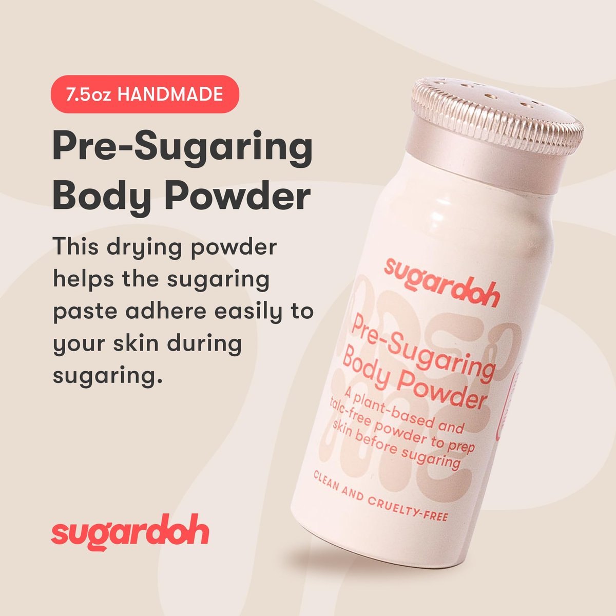 Sugardoh Pre-Wax Body Powder - Plant-Based & Talc-Free, Handmade Skin Prep Powder for Sugar Waxing - Absorbs Moisture & Oil for Easy Hair Removal - 0.75 oz Avelisse