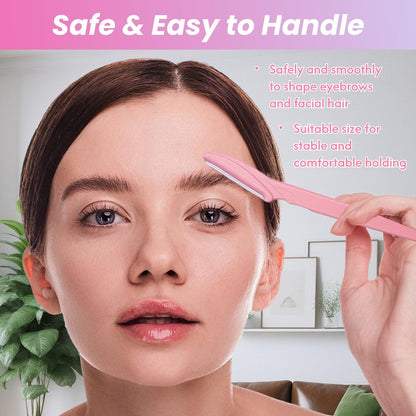 Phafaloop 100 Pcs Eyebrow Razor and Face Razor for Women and Men, Safe and Beginner-Friendly Dermaplaning Tool with Protective Cover