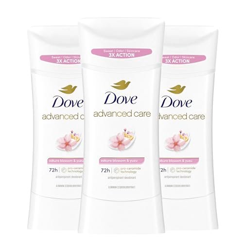 Dove Advanced Care Antiperspirant Deodorant for Women, Sakura Blossom & Yuzu, 72-Hour Sweat and Odor Protection, 3-Pack (2.6 oz each) Avelisse