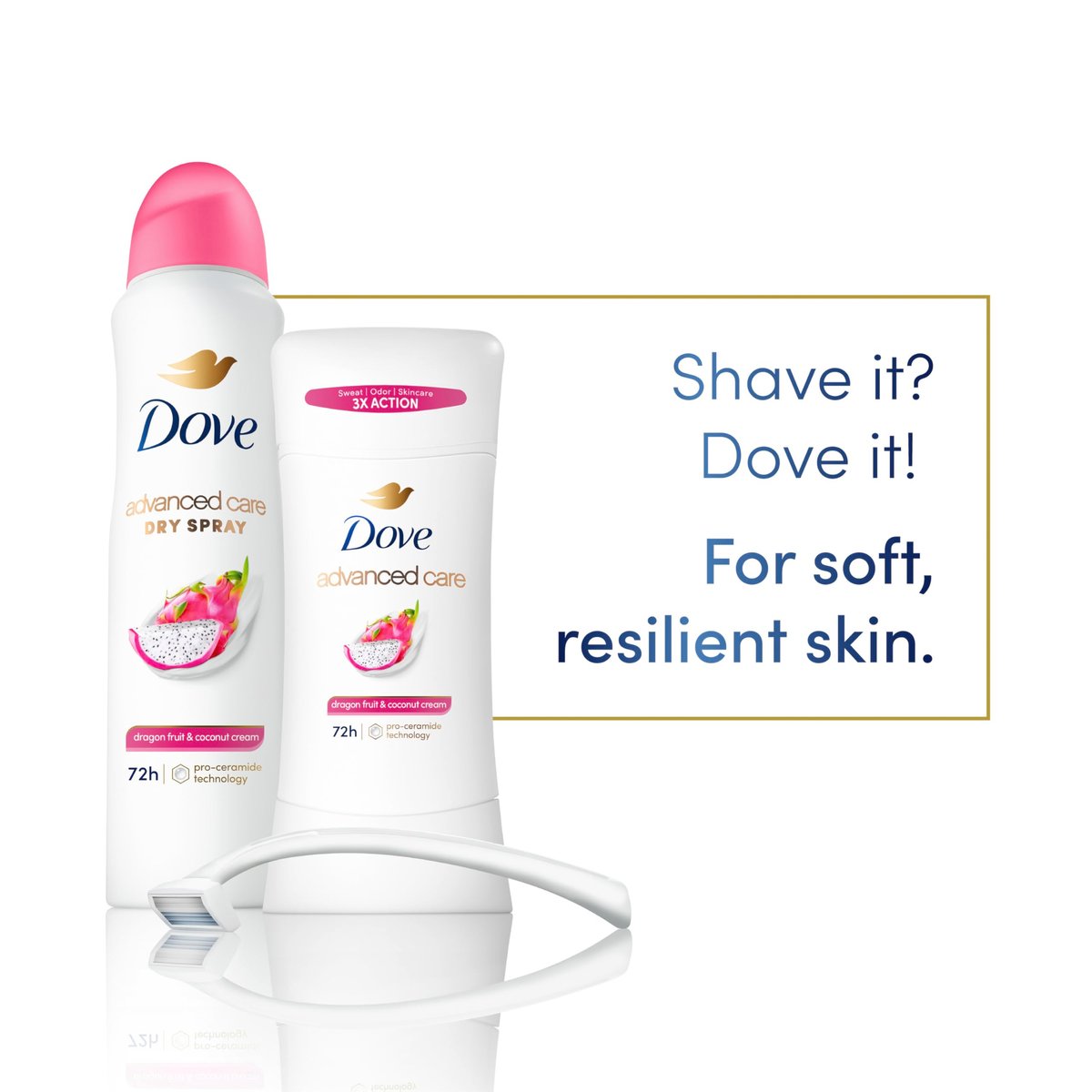 Dove Advanced Care Antiperspirant Deodorant for Women, Dragon Fruit & Coconut Cream, 2.6 oz (Pack of 3), 72-Hour Sweat and Odor Protection Avelisse