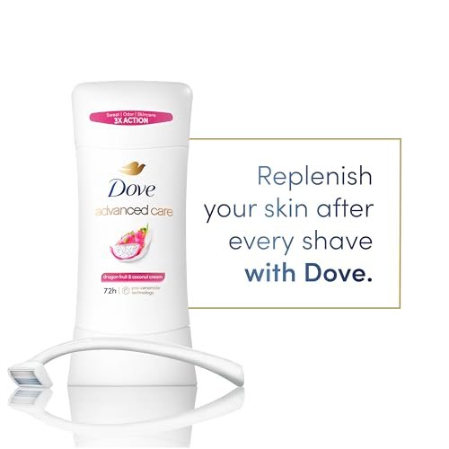 Dove Advanced Care Antiperspirant Deodorant for Women, Dragon Fruit & Coconut Cream, 2.6 oz (Pack of 3), 72-Hour Sweat and Odor Protection Avelisse
