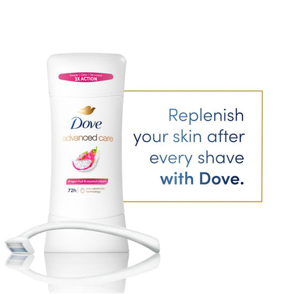 Dove Advanced Care Antiperspirant Deodorant for Women, Dragon Fruit & Coconut Cream, 2.6 oz (Pack of 3), 72-Hour Sweat and Odor Protection Avelisse