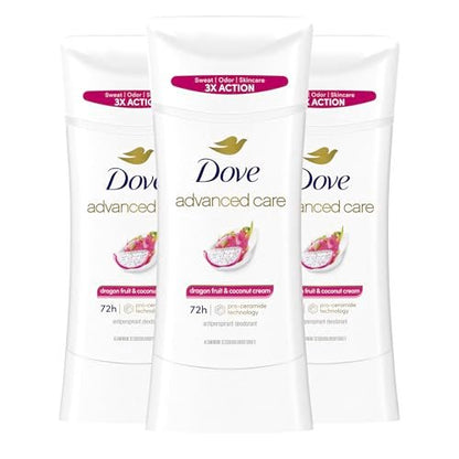 Dove Advanced Care Antiperspirant Deodorant for Women, Dragon Fruit & Coconut Cream, 2.6 oz (Pack of 3), 72-Hour Sweat and Odor Protection Avelisse