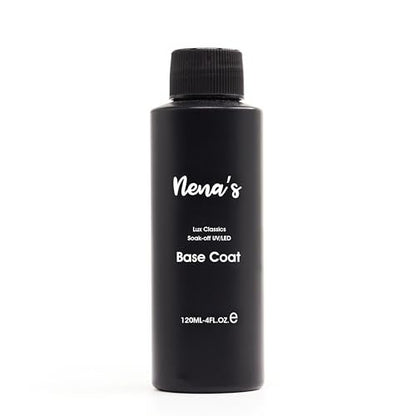 Nena's Professional Base Coat - 120ml UV/LED Soak-Off Nail Gel, Fast-Drying Clear Formula