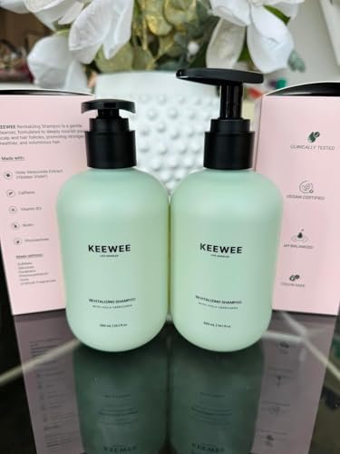 SRILabs KEEWEE Hair Growth Shampoo with Biotin, Niacinamide, Green Tea & Ginkgo – Thickening for Thinning Hair & Hair Loss | Sulfate-Free, Color-Safe, Scalp-Calming Avelisse