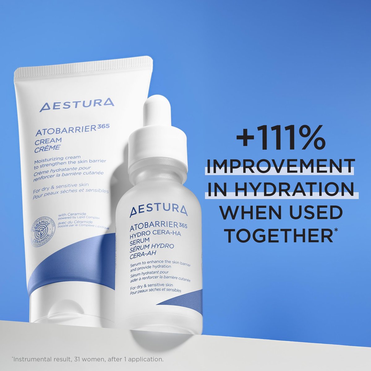 AESTURA ATOBARRIER365 Hydro CERA-HA Serum - Korean Face Serum with Ceramides, Hyaluronic Acid & Niacinamide for Barrier Repair & Glow - Lightweight Hydrating Serum for Dry & Sensitive Skin, 1.01 fl.oz Avelisse