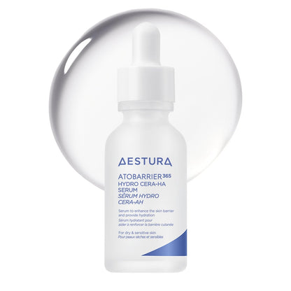 AESTURA ATOBARRIER365 Hydro CERA-HA Serum - Korean Face Serum with Ceramides, Hyaluronic Acid & Niacinamide for Barrier Repair & Glow - Lightweight Hydrating Serum for Dry & Sensitive Skin, 1.01 fl.oz Avelisse