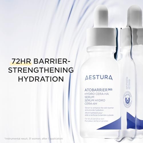 AESTURA ATOBARRIER365 Hydro CERA-HA Serum - Korean Face Serum with Ceramides, Hyaluronic Acid & Niacinamide for Barrier Repair & Glow - Lightweight Hydrating Serum for Dry & Sensitive Skin, 1.01 fl.oz Avelisse